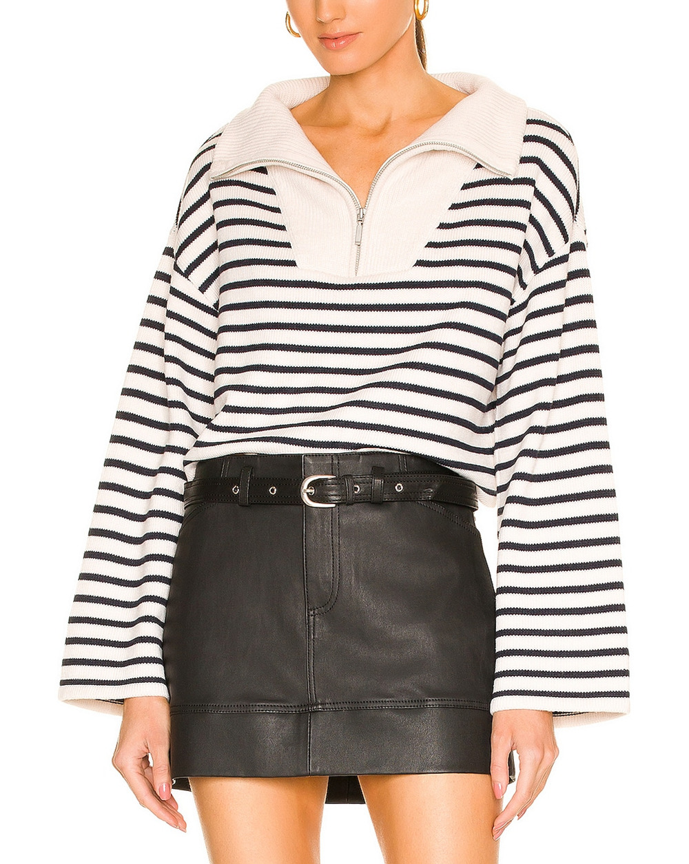 L'Academie Striped Ivory Navy Laila Sweater Size XS